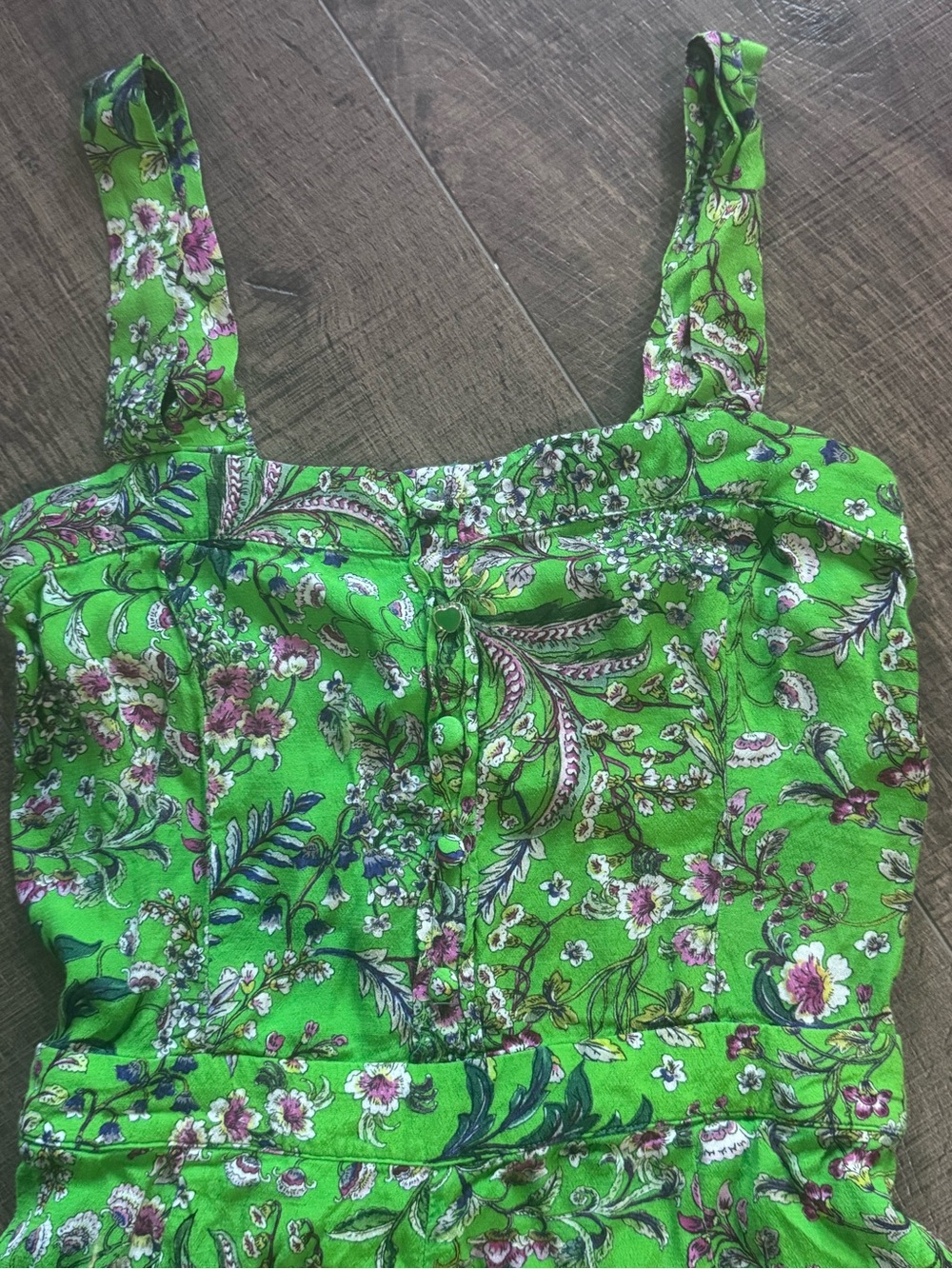 Desigual Green Floral Camisole Tank Top